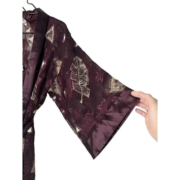 VTG Lingerie Robe Camisole Set Purple Tahitian Goddess USA California Dynasty - Picture 7 of 15